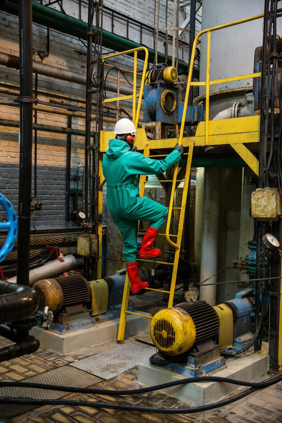 Technician at a pump house